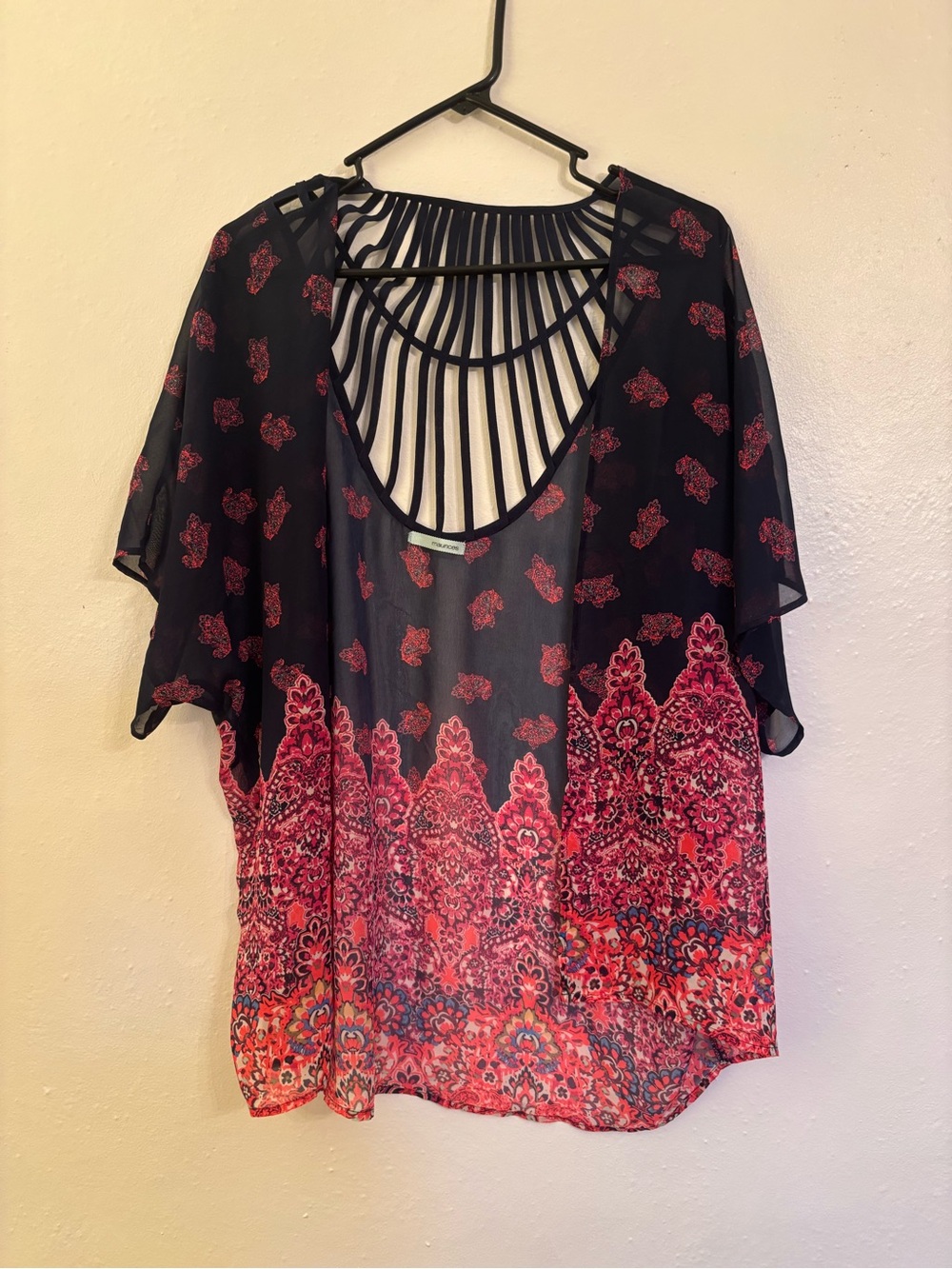 Maurices Top with Pink &  Blue